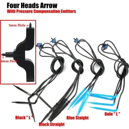 25Sets 4-Heads Drip Irrigation Emitter Kits Micro Irrigation System Drip Arrow Dripper Sprinklers With Compensation Emitters