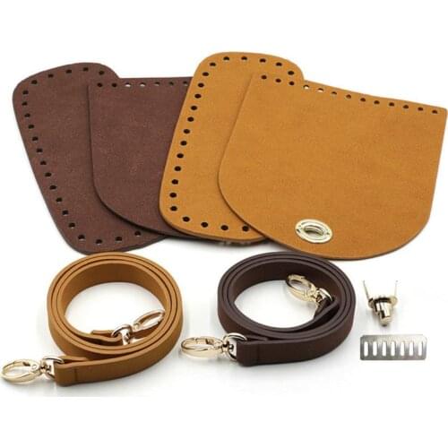 3Pcs/Set Faux Leather Shoulder Bag Bottom Strap Accessories for DIY Knit Handbag