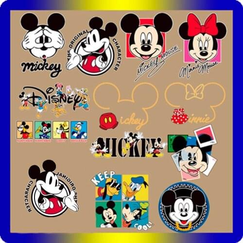 Disney Mickey Minnie Patch Ironing Heat Transfer Parent Child Clothing Patch DIY Printing Sticker Decoration Accessories