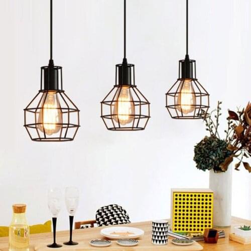Nordic modern minimalist iron chandelier retro creative kitchen bar restaurant single head chandelier