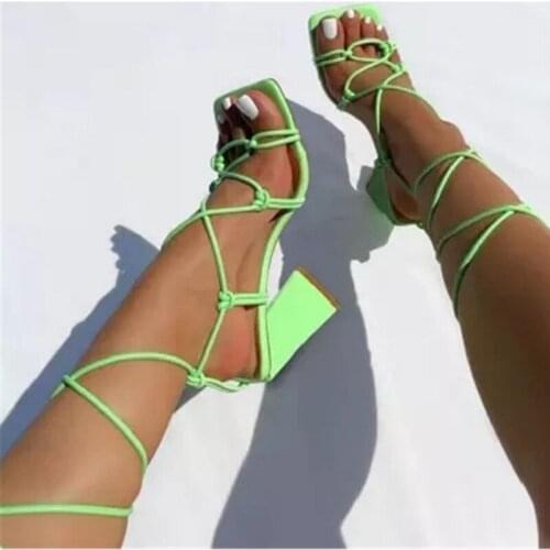 IPPEUM New Cross-Strap Women Summer Fashion Sexy Strange High Heels Gladiator Sandals Shoes sandales femmes été nouveau 2021