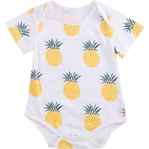 New Arrivels Cotton Newborn Baby Girls Summer Clothes Tents and Pineapple Short Sleeve Romper Outfits
