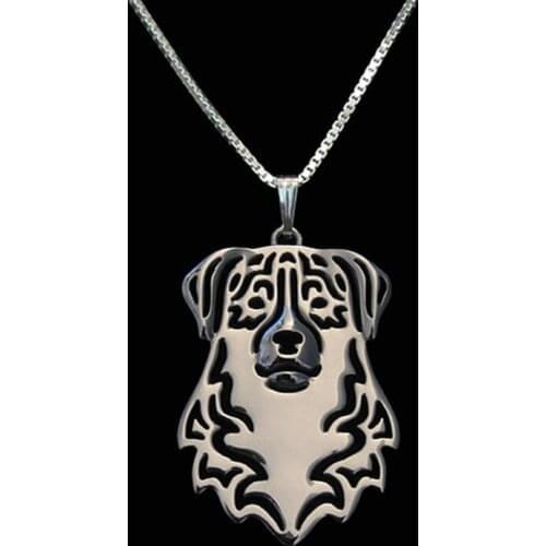 New Unique Romantic Gold Silver Color Australian Shepherd Pendant Necklace Hunger Games Necklace Women Best Friend Choker