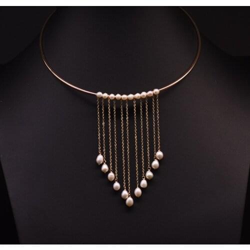 New Natural Fresh Water Pearl Choker Necklace For Women Original Design Handmade Tassel Necklace Luxury Fine Jewelry Accessories