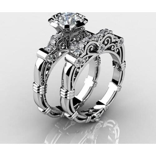 Engagement Wedding Ring Couple Pair Ring Hot Sale Retro Style Creative Style Jewelry