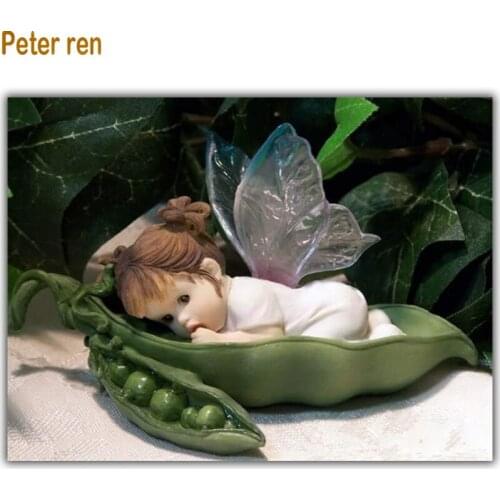 Peter ren Diamond painting Beauty cross stitch kit portrait Square\Round mosaic Rhinestone Full embroidery Little angel pea girl
