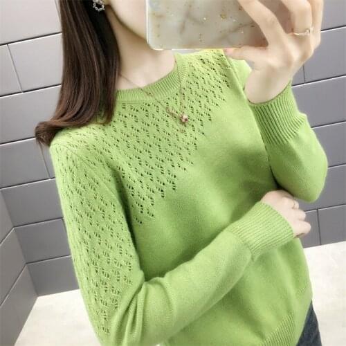 The autumn of 5228 new cultivate morality sweater dress pure color sets hollow-out render unlined upper garment to 33