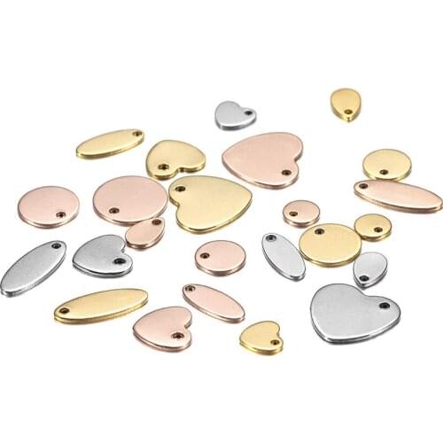 DIY pendant jewelry accessories stainless steel round brand mirror hole dog tag oval tag bracelet spacer cold wind accessories