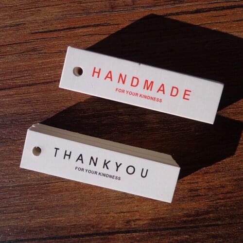 98pcs/lot 2 colors "hand made""thank you" Hang tag Gift Hang tag DIY decoration tag