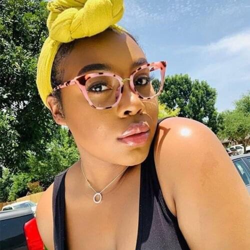 Popular Womens Cat Eye Clear Glasses Frames Fashion Brand Anti-blue Lens Eyeglasses Lady Optical Glasses Frame Eyewear Oculos