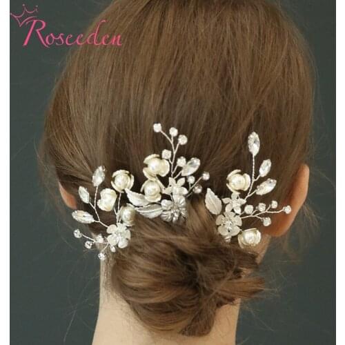 Crystal Wedding Hair Comb Pin Vintage Flower Bridal Hairpin Women Jewelry RE3804