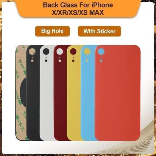 High Quality Big Hole Back Glass Battery Cover Rear Door Housing For iPhone X XR XS XS MAX Parts Replacement EU Version