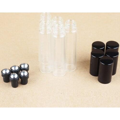 3/5/10ml Portable Glass Roller Bottle Mini Glass Bottles With Stainless Steel Roller Balls For Essential Oils Perfumes Aro