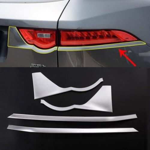 New For Jaguar F-Pace F pace X761 Car-styling Chrome ABS Rear Lamp Light Strips Trim Set of 4pcs