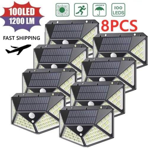 8PCS Outdoor LED Solar Lights Wireless Motion Sensor Wall Lights IP65 Waterprooffor Garden Patio Yard Front Door Garage Porch