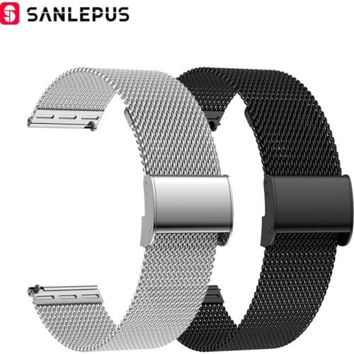 SANLEPUS Quick Change Universal Mesh Stainless Steel Watch Band Sport Smart Watch Strap Smartwatch Band (22 mm)