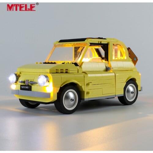 MTELE Brand LED Light Up Kit For Creator Fiat 500 Car Toys Compatile With 10271 NO Blocks Model