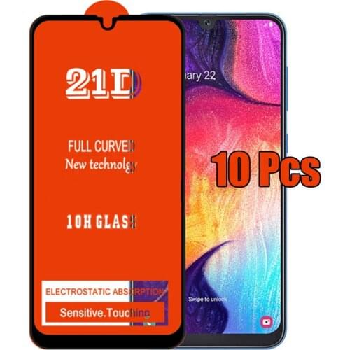10pcs 21D Tempered Glass Full Glue Cover Flim Screen Protector For Samsung Galaxy A21S A01 A11 A21 A31 A41 A51 A61 A71 A81 A91