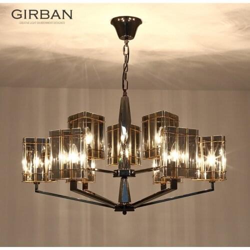 Girban Brand LOFT Nordic Iron Chandelier Cafe Creative Lighting Glass Ceiling Lamps Avize LED Lampadari Chandeliers Lighting