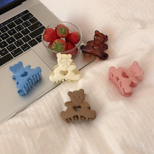 1PC Hot Korean Lovely Bear Hair Clip Claw Clamp for Women Girls Kids Hairpin Crab Headband Hair Washface Accessories Headwear