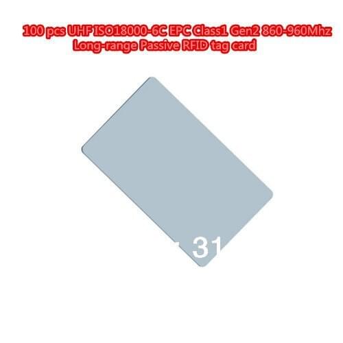 100 pcs UHF ISO18000-6C EPC Class1 Gen2 860-960Mhz Long-range Passive RFID tag card