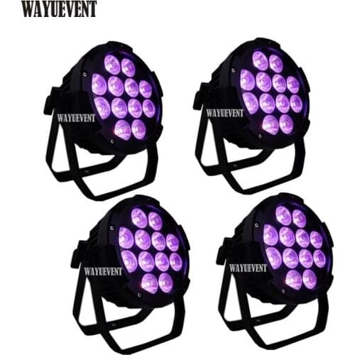 4pcs/lot Free Shipping IP65 Waterproof 12X18W 6in1 Led Battery Uplight Wireless Led Uplighting DMX512 Led Par Light