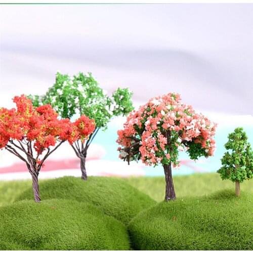 4 Pcs Multiple Style Mini Tree Fairy Garden Miniatures Micro Landscape Resin Crafts Bonsai Figurine Fairy Garden Supplies