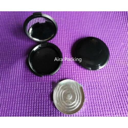 5G 50pcs/lot Black Round Classic Empty Eyeshadow Powder Case, Plastic Cosmetic Powder Sub Container, Empty Cosmetic Containers