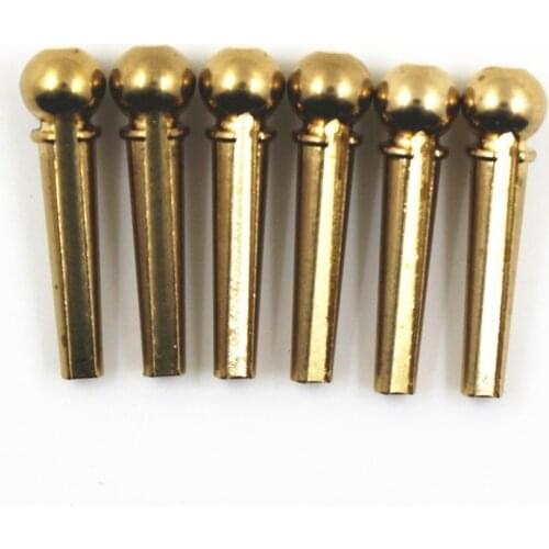 6pcs Metal Acoustic Guitar Bridge Pins Brass Guitar Strings Fixed Cone String Pins String Nails