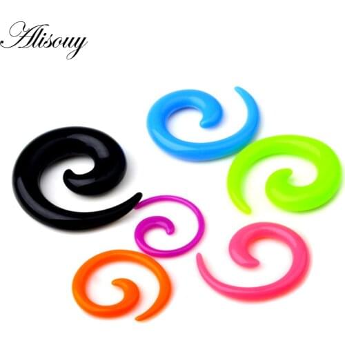 Alisouy Acrylic Spiral Ear Plugs & Tunnel Expanders Body Piercing Jewelry Gauges (1.6-10mm) Ear Tapers Stretching ear expandar