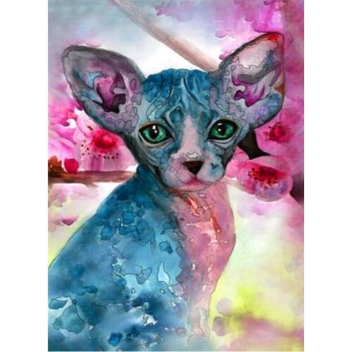 Diamond Embroidery Cat Animal Diamond Painting Colorful Kit Hobby Picture Of Rhinestones Mosaic 5D DIY Wall Art