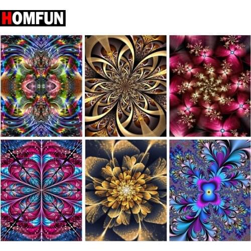 HOMFUN Diamond Painting Cross Stitch "Mandala scenery" Full Square Round Diy 5d Diamond Embroidery Picture Rhinestone Art