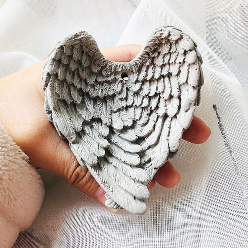 Blessing angel wings shape silicone mold molds for plaster gypsum car decoration diy clay mold concrete home decoration