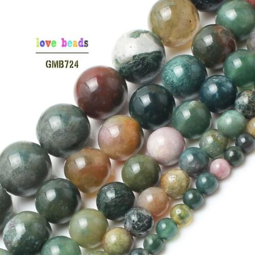 Natural Stone Beads Smooth Indian Agates Onyx Round Loose Beads For Jewelry Making 15inch Pick Size 4 6 8 10 12 14mm-F00060