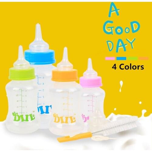 Brand New 60ml/150l Puppy Kitten Feeding Bottle Pet Nursing Feeding Bottle with Cleaning Brush Kit For Dog Puppy Cat