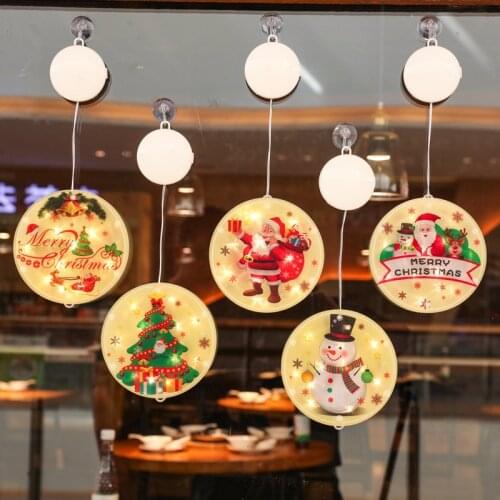 Home Decor Christmas Led Round Window Lights Curtain String Lights Fairy Garland Christmas Party Home Wedding Indoor Decoration