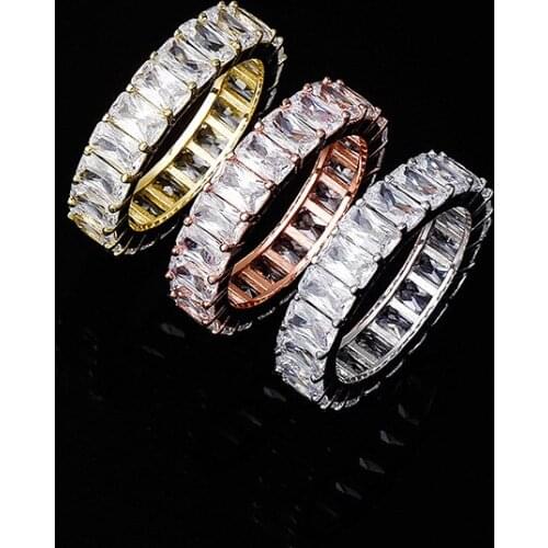 New STRA Blcak Color Five-pointed Star Ring Micro Paved Big Zircon Shiny Hip Hop Finger Ring for Men Women Gift
