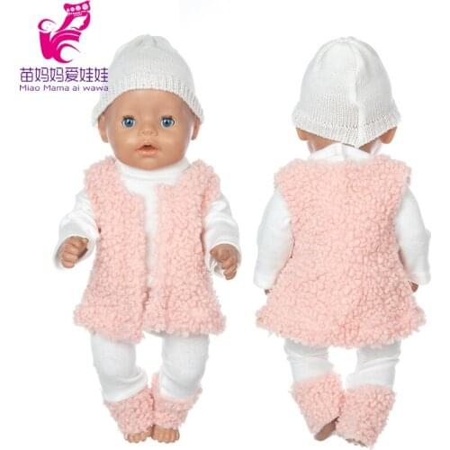 Doll Clothes Pink Coat For 18 Inch Girl Doll Pink Vest Jackets Toys Doll Outwear