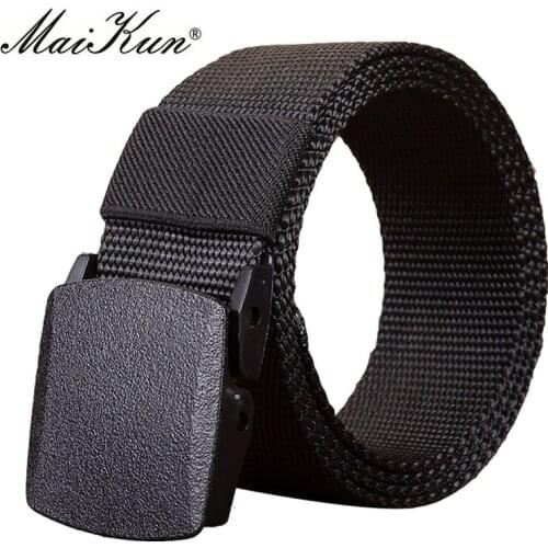 Casual Plastic Automatic Buckle Canvas Belts for Men Military Tactical Belt Designer Belts Men High Quality Male Strap 110cm
