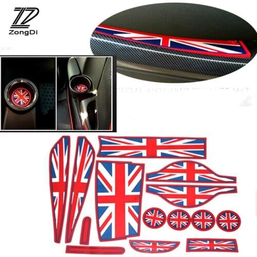 ZD For Mini Cooper Countryman R56 R50 R53 F56 F55 R60 R57 Car Styling Cup Anti-Slip Mat Door Gate Slot Pad Sticker Accessories