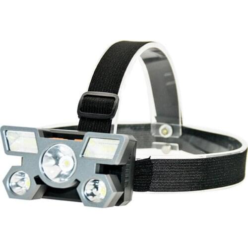 Fishing Headlight Five-light Source Torch Outdoor Cycling Head-Mounted Flashlight USB Charging Camping Fishing LED Headlamp