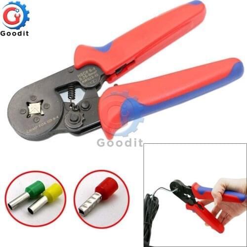 6-4 0.25-6mm 23-10AWG Four Tube Bootlace Terminal Crimping Pliers Crimp Hand Tools electrical tubular mini clamp adjustable