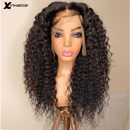 Curly Human Hair 13x4 Lace Wig Human Hair Pre Plucked Curly Deep Part 13x6 180 Density 4x4 Lace Closure Wig 26 Inch