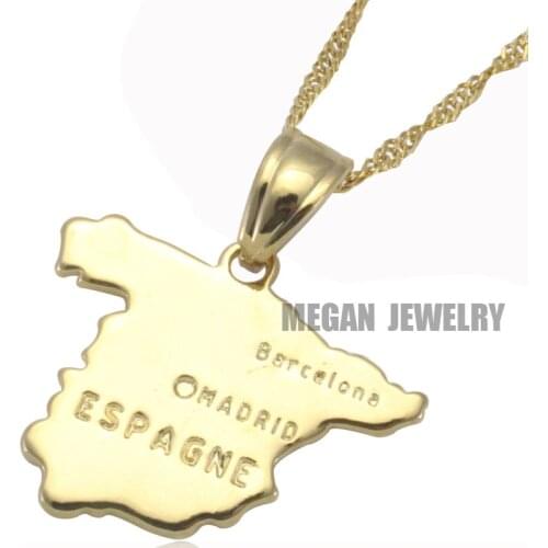 Spain map pendant & necklace , country map Spain map jewelry