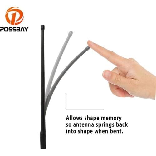 POSSBAY Car Rubber Antenna Mast Auto Black Short Metal Aerial Radio AM/FM Signals Fit for Jeep Wrangler JK JKU JL 2007-2020
