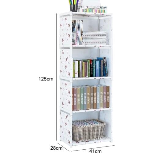 Simple Nonwoven Portable Book Shelf Kids Book Storage Floor DIY Diplay Stand Creative Modern Bookshelf for Home Decoration