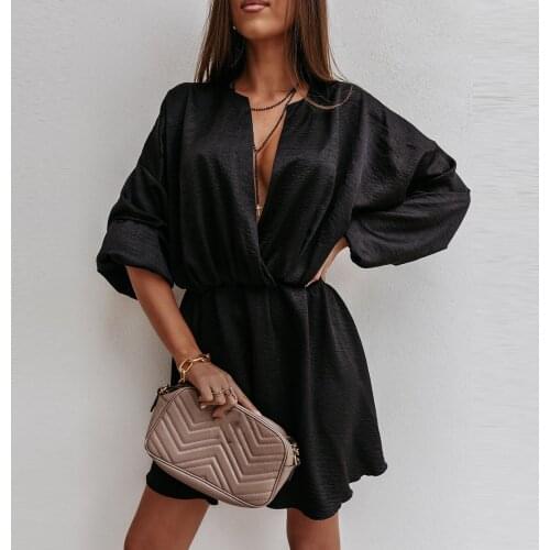 Plus Size Sexy Mini Dresses For Women 2021 Womensfashion Color Long Sleeve Drawstring Sexy Long Sleeve Dress Vestido De Mujer
