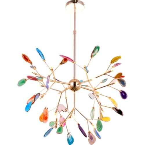 Art Decor multi color chandelier Living room Bedroom Kitchen stone chandelier lustre LED salon Lighting tree branch chandelier