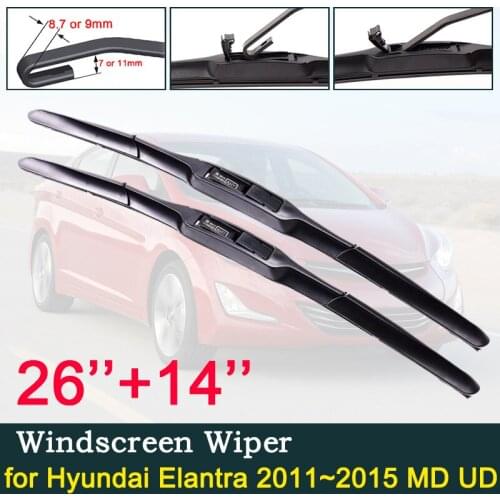 Car Wiper Blade for Hyundai Elantra 2011~2015 MD UD Avante Windscreen Windshield Wipers Car Accessories J U Hook 2012 2013 2014