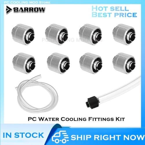 Barrow Hose Fitting 3/8''Thick 9.5*15.9mm/9.5*12.7mm PC Water Cooling Kit Computer DIY Gamer Cabinet,Black Silver White Gold